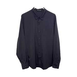 Travis Mathew Dress Shirt Nylon Spandex Dark Blue Size Large